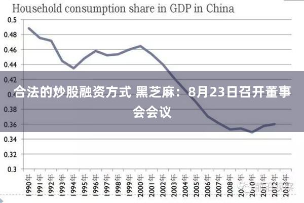 合法的炒股融资方式 黑芝麻：8月23日召开董事会会议