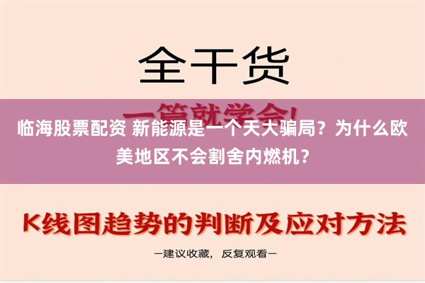 临海股票配资 新能源是一个天大骗局？为什么欧美地区不会割舍内燃机？