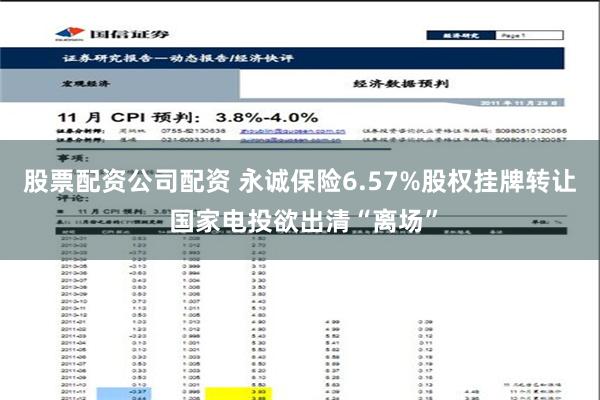 股票配资公司配资 永诚保险6.57%股权挂牌转让 国家电投欲出清“离场”