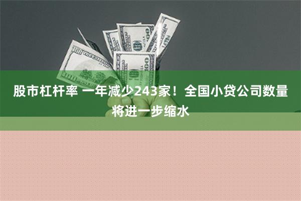 股市杠杆率 一年减少243家！全国小贷公司数量将进一步缩水